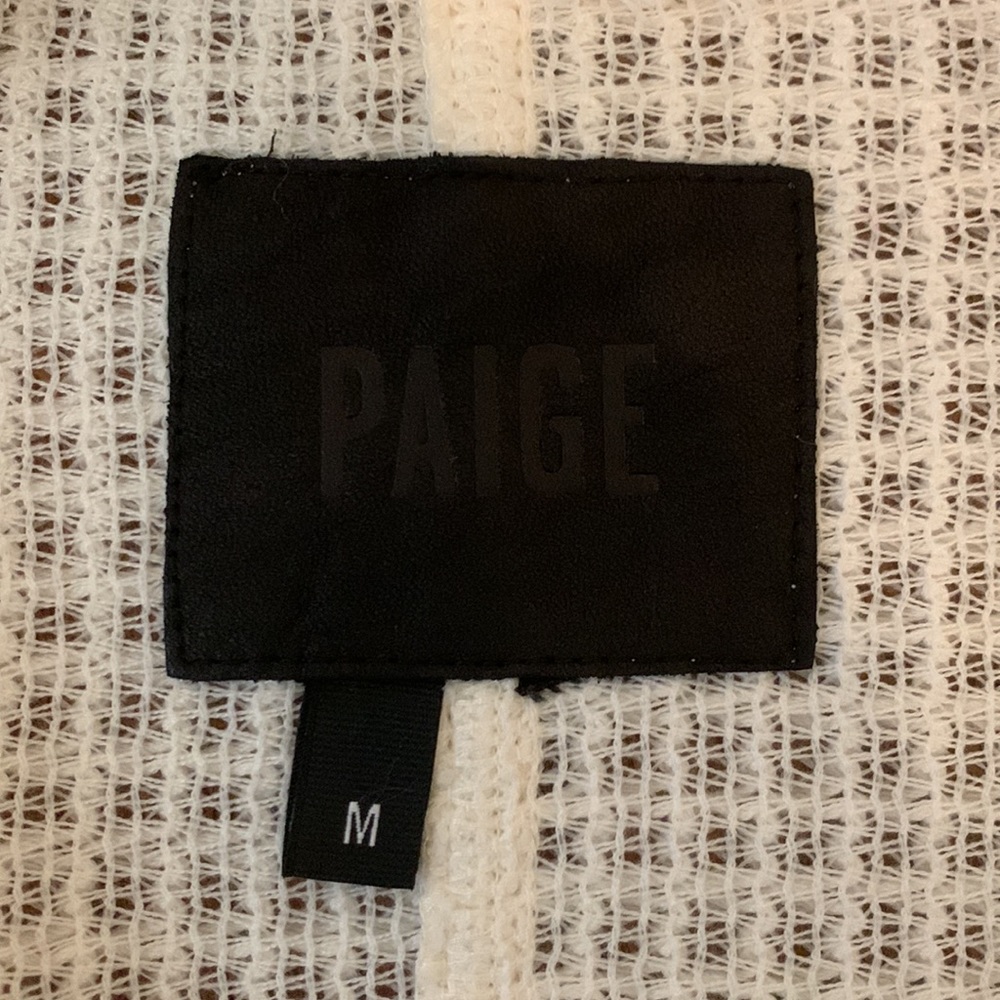 🍦Paige Cream Jacket Cardigan w/ Leather Accents M - Picture 11 of 16